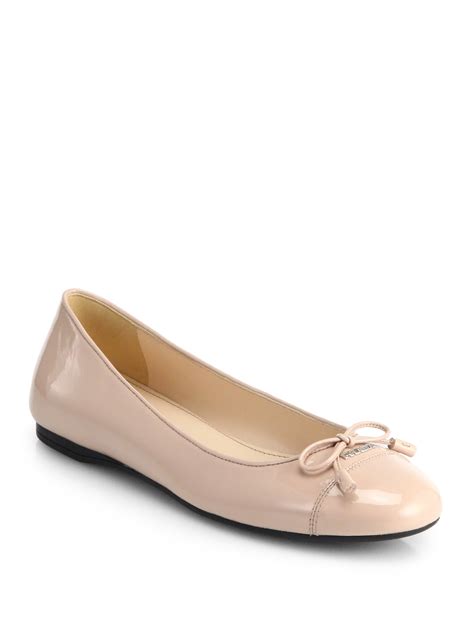 prada patent bow ballet flats|Prada padded maryjane ballet flats.